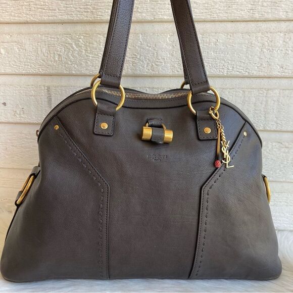 YSL Saint Laurent Muse Y Tote Shoulder Bag Grey Fall Cabas Icare Loulou - Picture 1 of 16